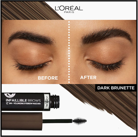 L'Oreal Paris Brow Artist Plump & Set Mascara for Eyebrows 108 Dark Brunette