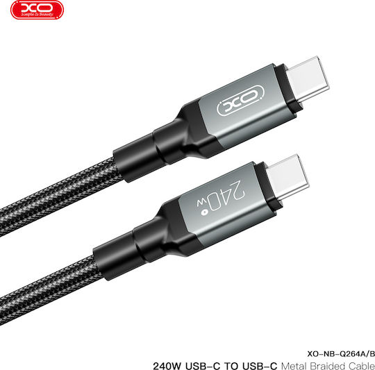 Xo Design Nb-q264a Data Charging Cable Usb-c To Usb-c 240w 1m Black