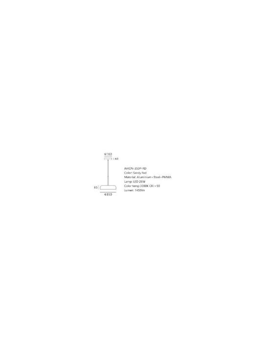 Sun Light Candelabru Suspendat Roșu LED 160cm