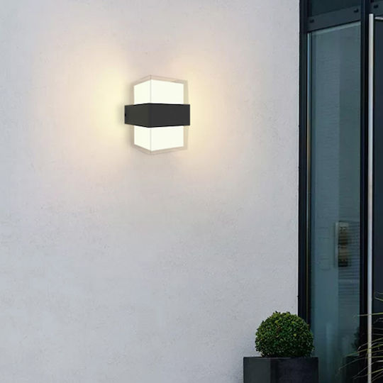 Inlight Wall-Mounted Outdoor LED Lighting 8W with Adjustable White Light Double Beam 12x11.6x14cm