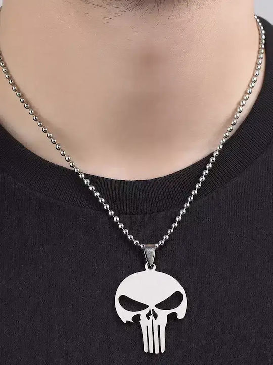 Ανδρικό Κολιέ Punisher Ανοξείδωτο Ατσάλι Neck8
