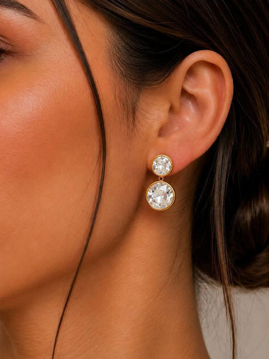 Ohrringe Hängend aus Stahl mit Diamant