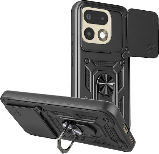 Avizar Case Realme 16 Pro Ring Stand Sliding Camera Cover Black