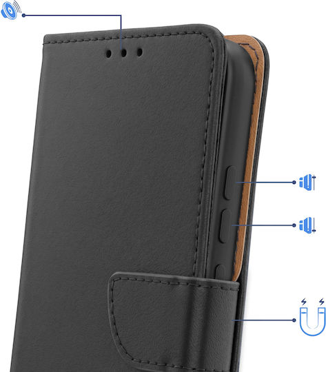 Avizar Husa Wallet Oppo Reno 15 Pro Din Piele Naturală Cu Suport Video Neagră