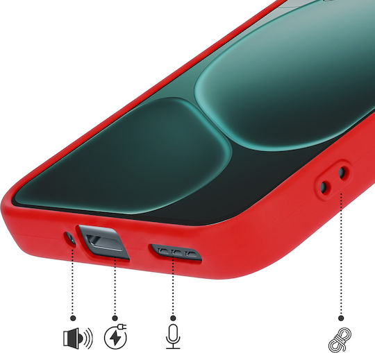 Avizar Case Oppo A6 Pro Soft-touch Silicone Fast Cover Series Red