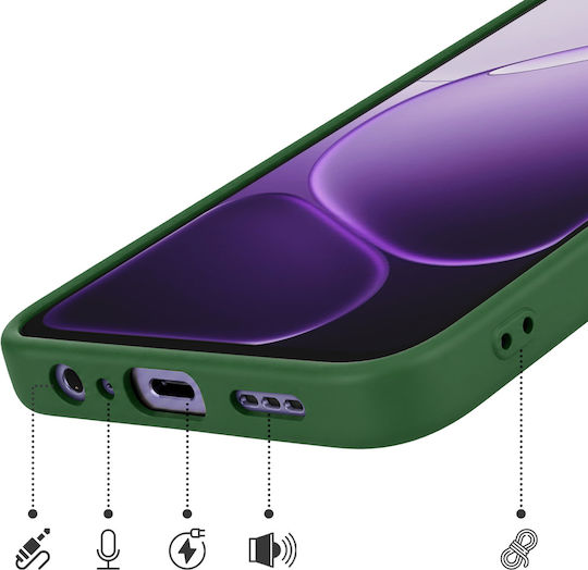 Avizar Case Oppo A6x Soft-touch Silicone Fast Cover Series Dark Green