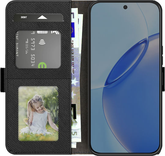Avizar Case Realme 16 Pro Textured Leather Effect Mirror Card Slot Black