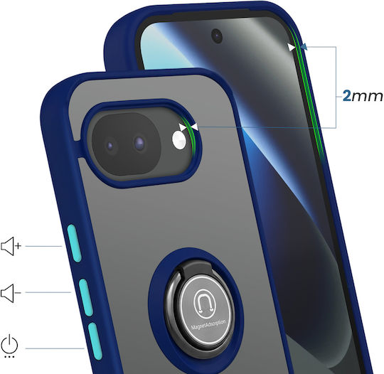 Avizar Калъф Пръстен Google Pixel 10a Подсилена Защита Магнитна Стойка Син