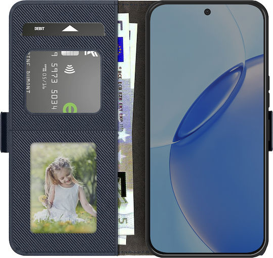 Avizar Handyhülle Realme 16 Pro Texturiertes Leder Effekt Spiegel Kartenfach Nachtblau