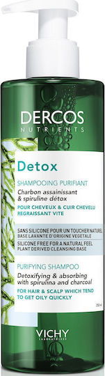 Vichy Dercos Nutrients Detox Shampoos Tiefenreinigung für Ölig Haare 250ml
