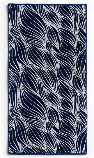 Easy Home Prosop De Plajă Bumbăcită Albastră 160x80cm