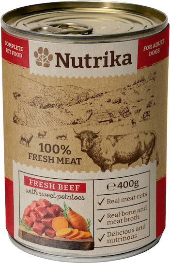 Nutrika Течна Храна За Кучета В Може Да Диета С Говеждо Месо, Картофи, Месо, Черен Дроб И Свинско Месо Без Зърнени Храни 400гр