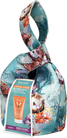 Vichy Capital Soleil Capital Soleil Dry Touch SPF50, Mineral 89 Booster 10ml & Sammlertasche Set mit Serum