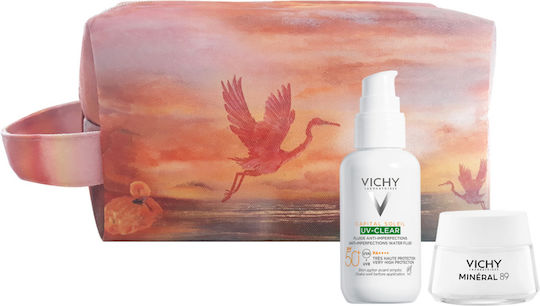 Vichy Capital Soleil UV Clear Σετ με Αντηλιακό Προσώπου & Νεσεσέρ SPF50 3τμχ