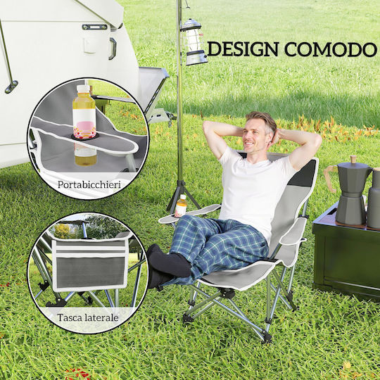 Outsunny Beach Chair Black 82x100x88cm