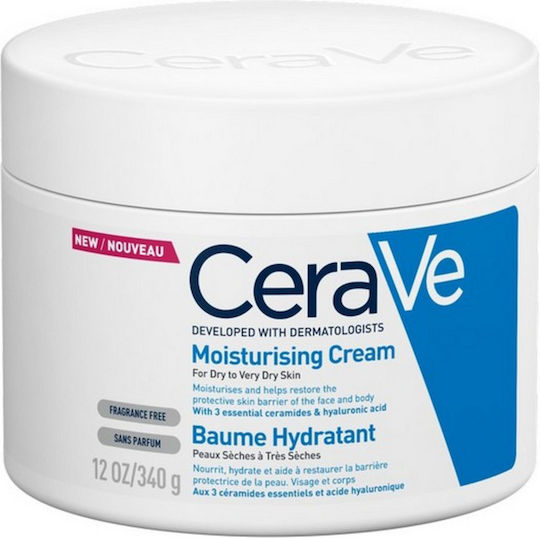 CeraVe Moisturising Moisturizing Cream Body with Hyaluronic Acid for Dry/Very Dry Skin 340gr