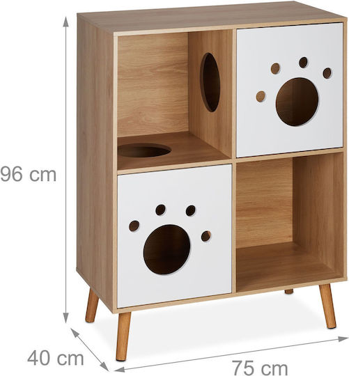 Relaxdays Τουαλέτα Γάτας Λευκή Μ96 x Π40 x Υ75cm