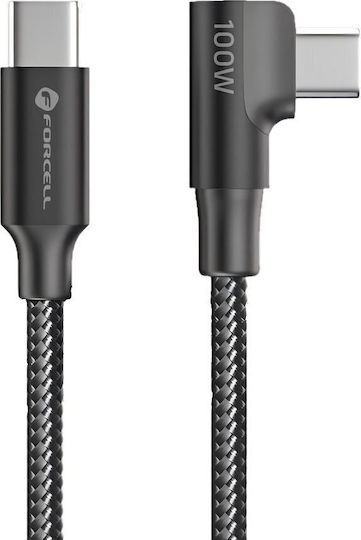 Forcell USB 2.0 Cable USB-C Male - USB-C 60W Black 1.2m