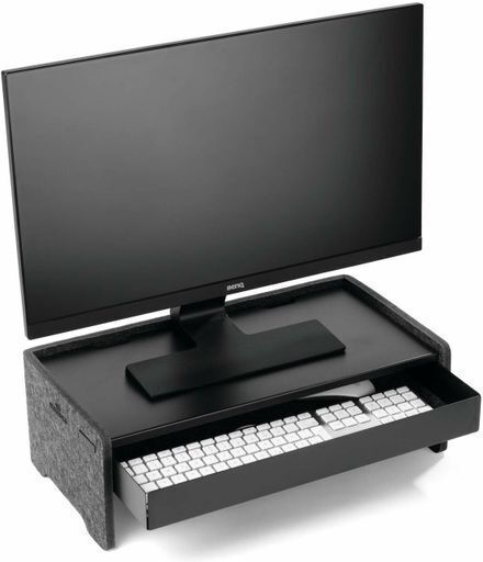 Durable Drawer Monitor Stand Effect Black