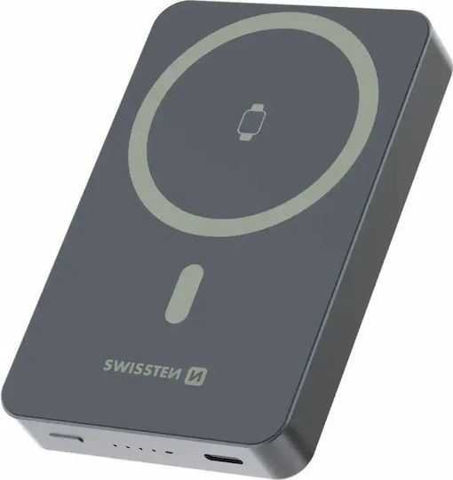 Swissten Fusion MagSafe Power Bank 10000mAh 20W With USB-C Output Port Silver