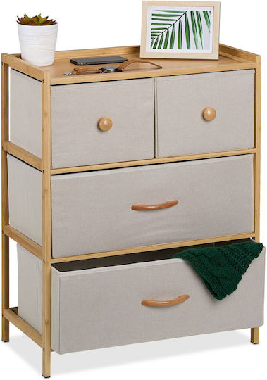 Sertar De Depozitare Bambus L57.5xL30xÎ73cm