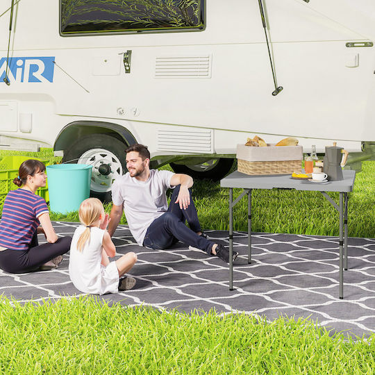 Outsunny Metal Camping Table Folding 86x86x74cm White