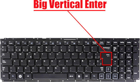 Spanish Laptop Keyboard Samsung Rc511 Rc510 Rc512 Rc520 Rv509 Rv511 Rv513 Rv515 Rv518 Rv520 Rf511 Cnba5902930 V119460as1 9z.n5qsn.001 Es No Frame Black Code 41552esnofr