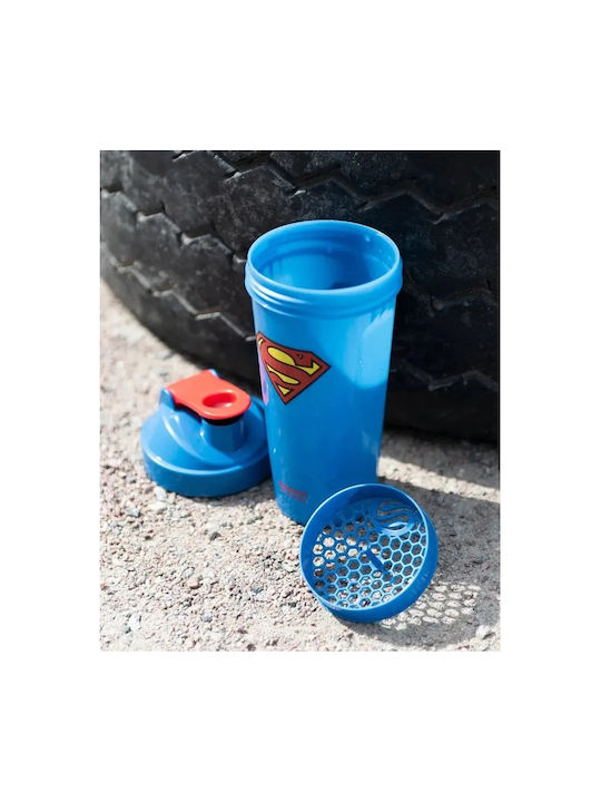 SmartShake Superhero Lite Superman Plastic Protein Shaker 800ml Blue