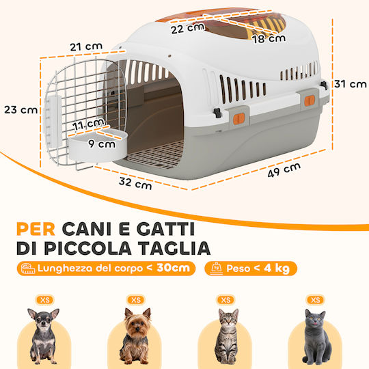 Pawhut Plastic Food and Water Bowl for Dog and Cat 3 Spots 49x32x31cm