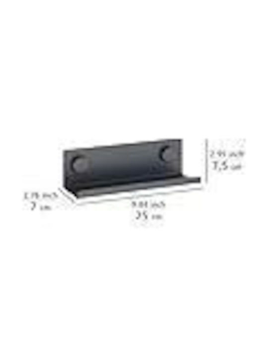 Wenko Raft Metalic De Perete 25x7.5x7.5cm Negru