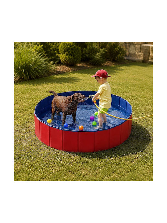 Piscină Pentru Câini 80cm Roșie 1 Bucată