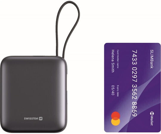 Swissten Space Power Bank 10000mAh 35W with USB-C Port Silver