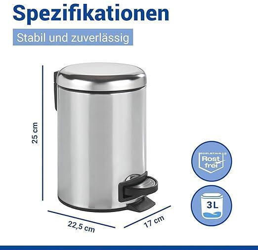 Wenko Inox Καλαθάκι Μπάνιου 3lt Ασημί
