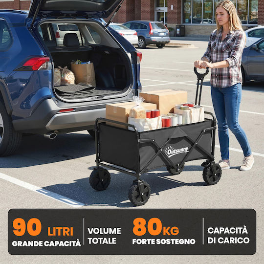 Zusammenklappbarer Gartenkarren Metallisch 90lt