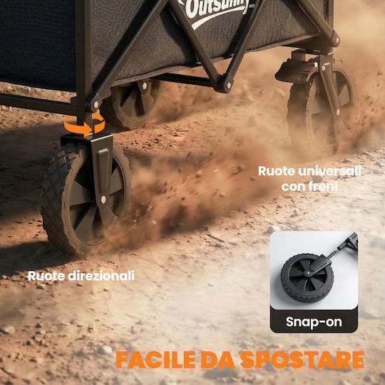 Zusammenklappbarer Gartenkarren Metallisch 90lt