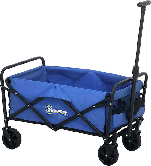 Foldable Metallic Garden Cart 62l 76x48x86cm