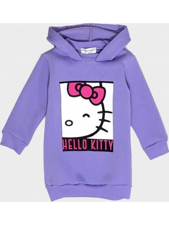 Hello Kitty Детска Рокля Суитшърт Дълъг ръкав Обикновени Lilac