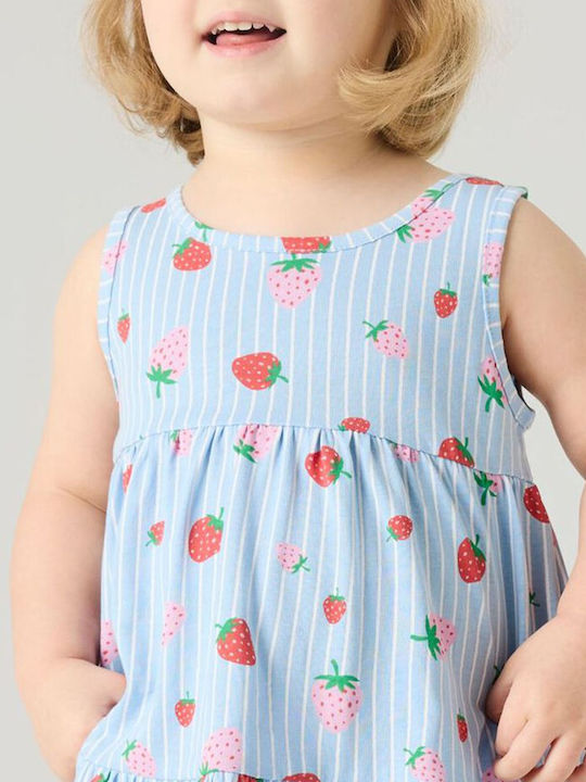 Girls Sleeveless Dress Chambray Blue Whales