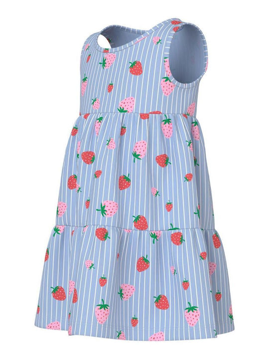Girls Sleeveless Dress Chambray Blue Whales