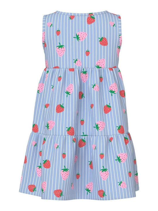 Girls Sleeveless Dress Chambray Blue Whales