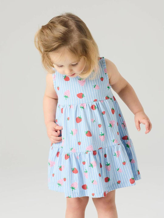 Girls Sleeveless Dress Chambray Blue Whales
