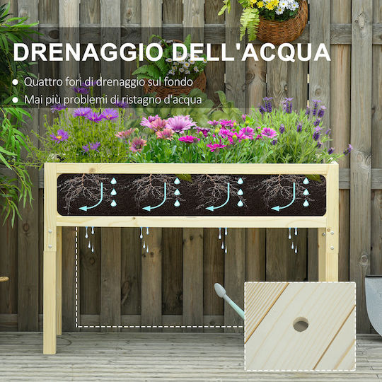 Outsunny Wooden Flower Pot Wood Color 115x56x76cm