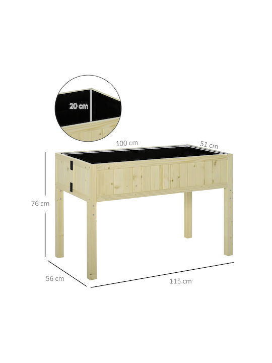 Outsunny Γλάστρα Ξύλινη Χρώμα Ξύλου 115x56x76εκ.
