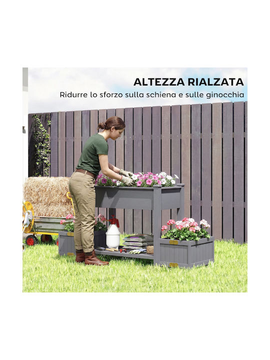 Outsunny Holz Blumenkasten Grau 149x46x76cm
