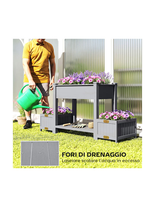 Outsunny Holz Blumenkasten Grau 149x46x76cm