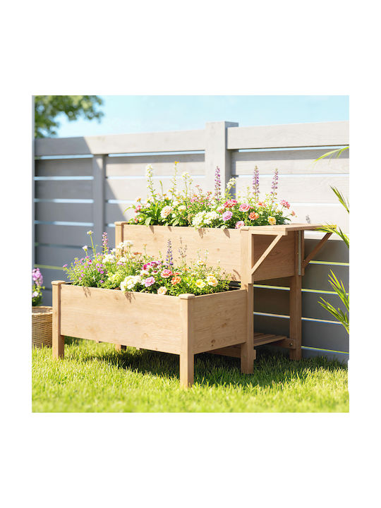 Outsunny Ghiveci de Flori din Lemn Maro 119.5x102x76.5cm