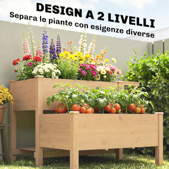 Outsunny Holzblumentopf Braun 119,5x102x76,5cm