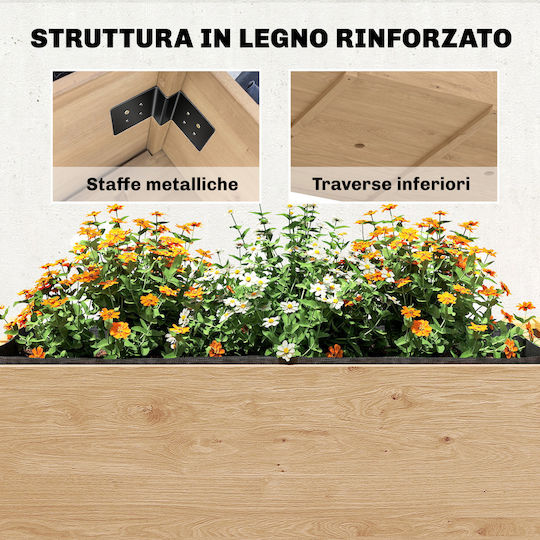 Outsunny Holzblumentopf Braun 119,5x102x76,5cm