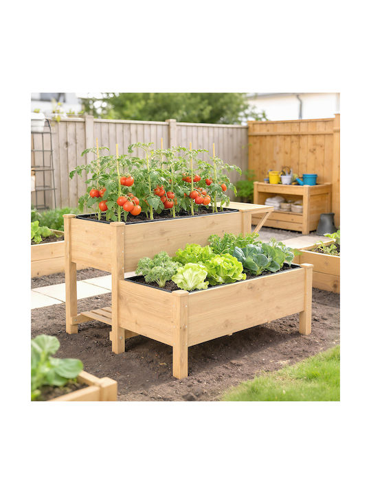 Outsunny Ghiveci de Flori din Lemn Maro 119.5x102x76.5cm