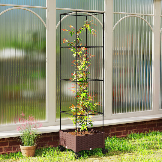 Outsunny Kunststoff Blumenkasten Braun Outsunny Kunststoff Blumenkasten Braun